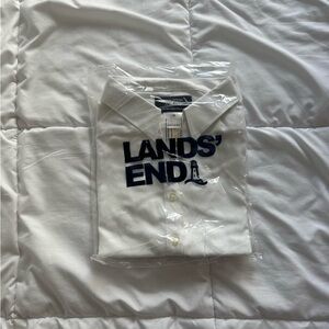 American Airlines Lands' End White Womens Size 16 Petite Shirt